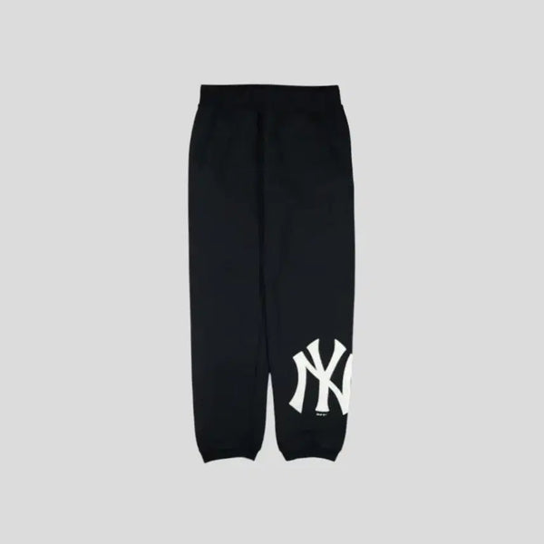 [BUNJANG] MLB New York Yankees Color Block Jogger Sweatpants / MLB 엠엘비 블랙 화이트 배색 뉴욕양키즈 로고 밴딩 조거팬츠 스웻팬츠