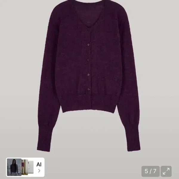 [BUNJANG] Poet Seoul Signature Alpaca Cardigan Purple / 포에트서울 시그니처 알파카 가디건 퍼플