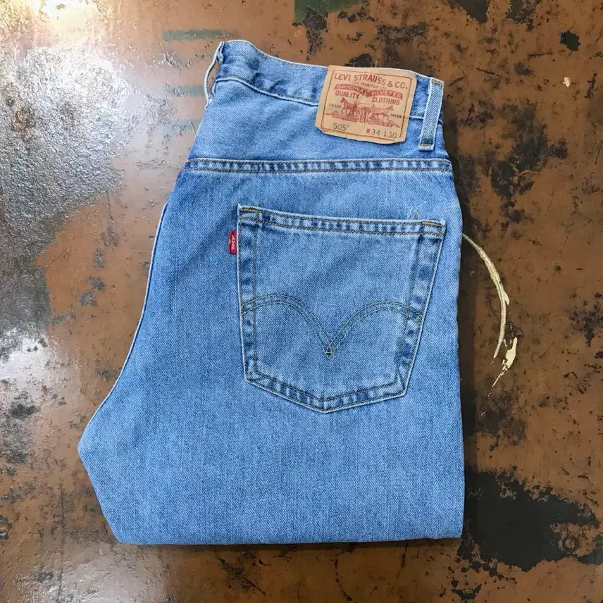 [BUNJANG] Levi's 505 Denim Pants - Light Wash - Size 34 / 리바이스 505 연청 중청 데님 팬츠 청바지 허리 34 사이즈