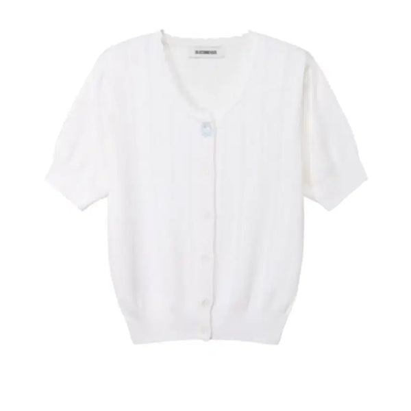 [BUNJANG] JOLIECOMMEVOUS White Knit Cardigan + Tank Top Set / 졸리꼼부 JOLIECOMMEVOUS 화이트 니트 가디건+탑 나시 세트 (