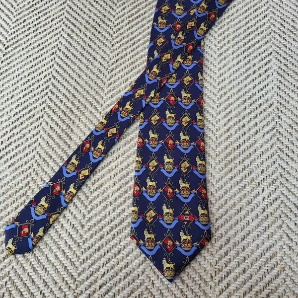 [BUNJANG] Gucci Silk Necktie Navy Pattern / 구찌 실크 넥타이 네이비 패턴