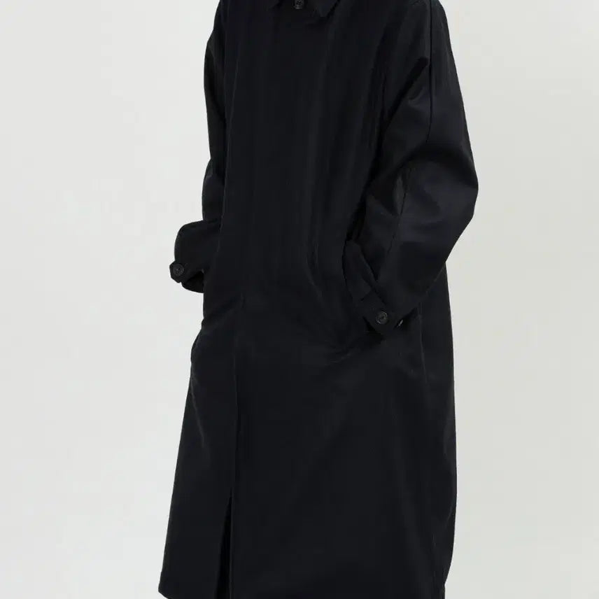 [BUNJANG] L Blank Flanel Overcoat Dark Navy / L 쿠온 플라넬 오버코트 다크네이비