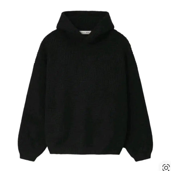 [BUNJANG] Fear of God Essentials Heavy Waffle 90s Hoodie Vintage Black 25FW / 피어오브갓 에센셜 헤비 와플 90s 후드 빈티지 블랙 25FW