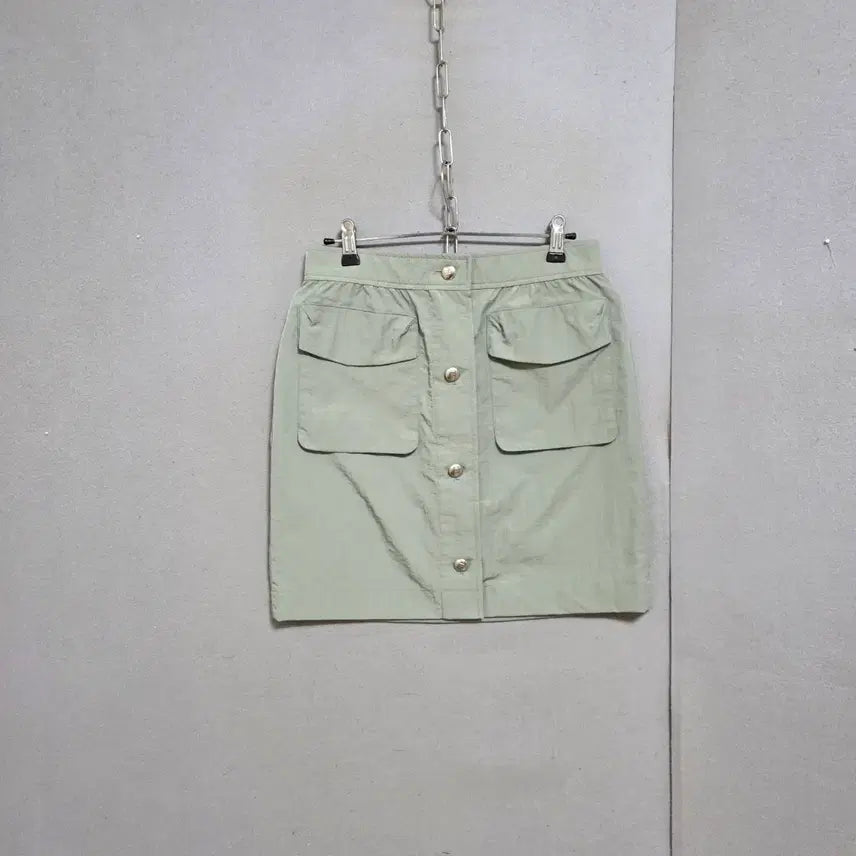 [BUNJANG] SJSJ Mini Skirt Nylon Khaki Size 55 / SJSJ 바스락소재 미니 스커트 55  n4804