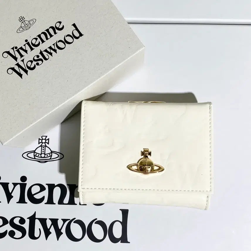[BUNJANG] Vivienne Westwood Wallet White Gold Hardware / 비비안웨스트우드 지갑 화이트  금장