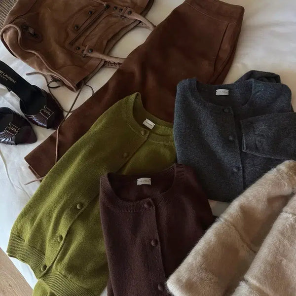 [BUNJANG] The Lauren Exclusive 100% Cashmere Olive Cardigan / 더로랑 익스클루시브 캐시미어 100 올리브 가디건 새상품