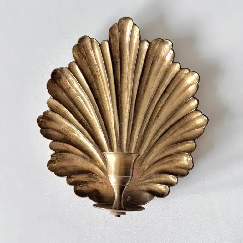 [BUNJANG] Vintage Brass Shell Wall Sconce / 빈티지 브라스 쉘 벽촛대