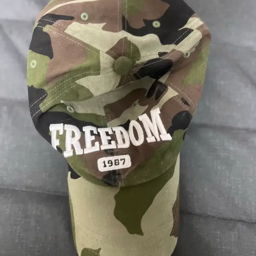 [BUNJANG] Freedom 1987 Camo Cotton Baseball Cap / 카모 Freedom 1987 볼캡