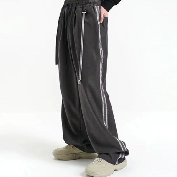 [BUNJANG] DNSR Ethnic Line Track Pants Grey [S] / DNSR 디앤에스알 에스닉 라인 트랙팬츠
