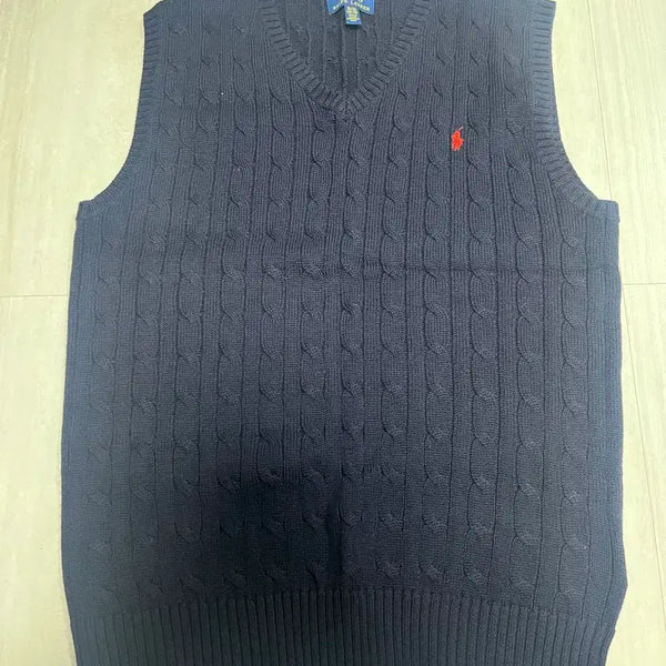 [BUNJANG] Polo Ralph Lauren Cable Knit Vest Kids Navy XL / 폴로 케이블니트 베스트 키즈 네이비 판매