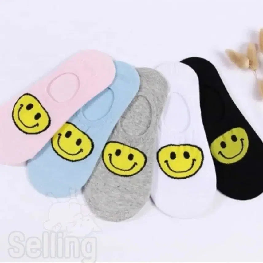 [BUNJANG] Smile Face No-Show Socks Set / 스마일 페이스 덧신 양말 세트(새상품)