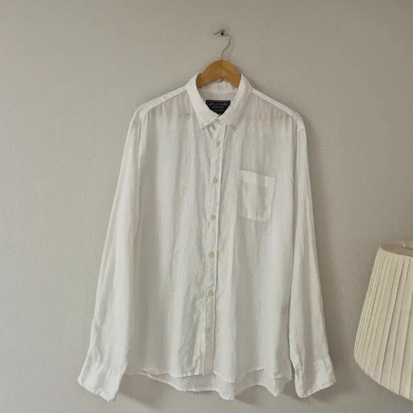 [BUNJANG] Ethos Linen Shirt White Size 105 / 에토스린넨셔츠