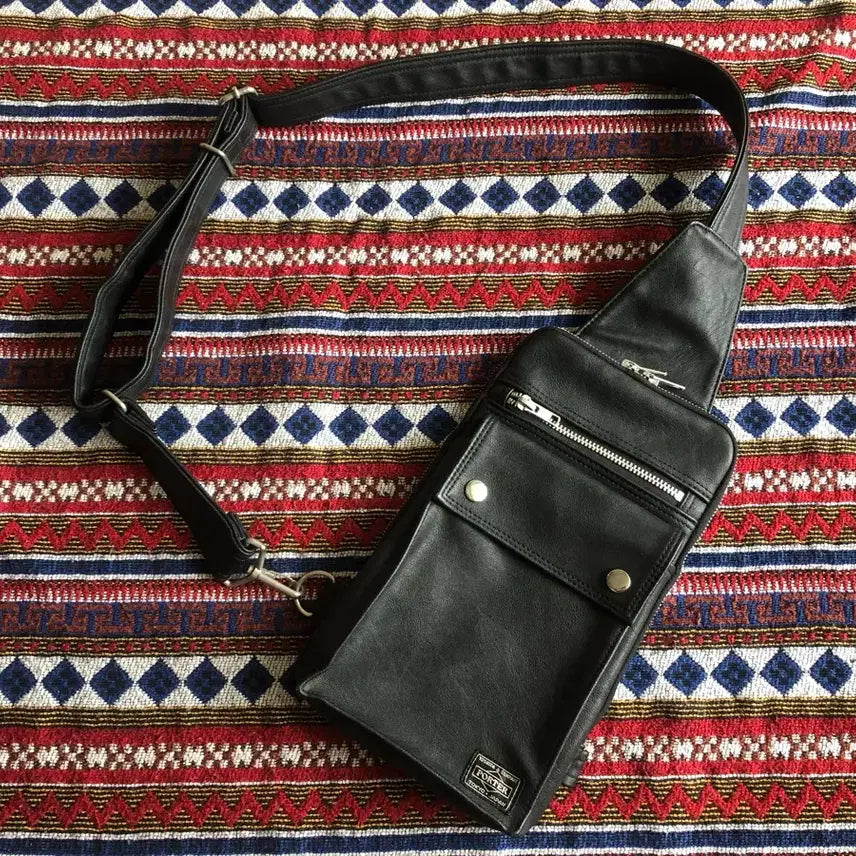 [BUNJANG] Yoshida Porter Leather Sling Bag / 요시다 포터 레더 슬링백