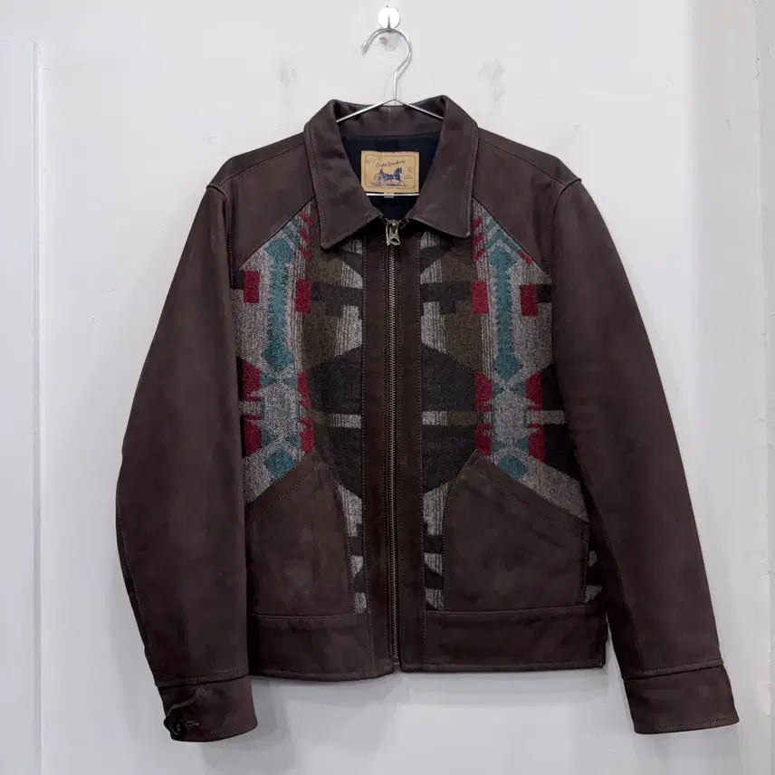 [BUNJANG] Jeido Horsehide Naboo Pattern Rider Jacket XL / 제도 홀스 하이드 나바오 패턴 라이더자켓