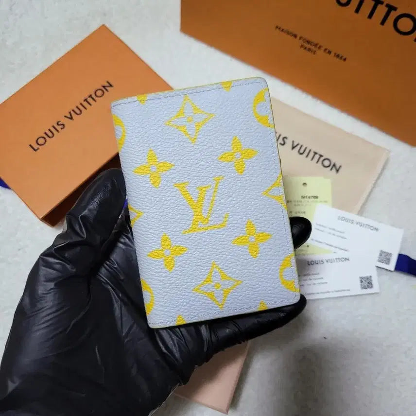 [BUNJANG] Louis Vuitton Monogram Organizer Card Holder Grey Yellow / [신형/풀구성] 루이비통 모노그램 오거나이저 카드지갑 그레이 옐로우