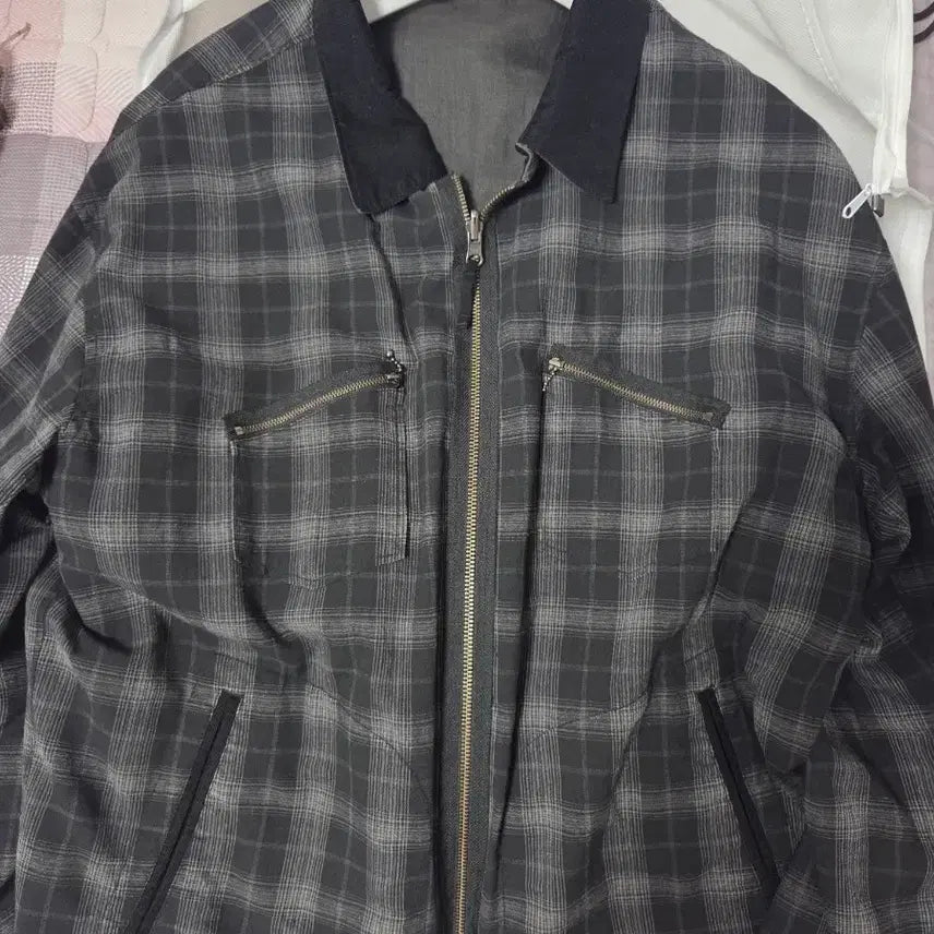 [BUNJANG] Politeru Rami Check Blouson First Edition Black/Olive / (4)폴리테루 라미체크 블루종 초판 블랙/올리브
