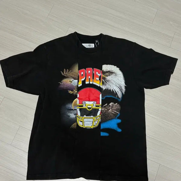 [BUNJANG] Supreme Maison Margiela Split Short Sleeve Top Black M / 슈프림 마르지엘라 콜라보 스플릿 숏슬리브 탑 블랙 M