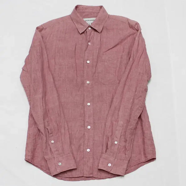 [BUNJANG] Solid Homme Men's Linen Long Sleeve Shirt Red Size 95 / 솔리드옴므 남성 95 리넨 마 긴팔 셔츠 깨끗/R02