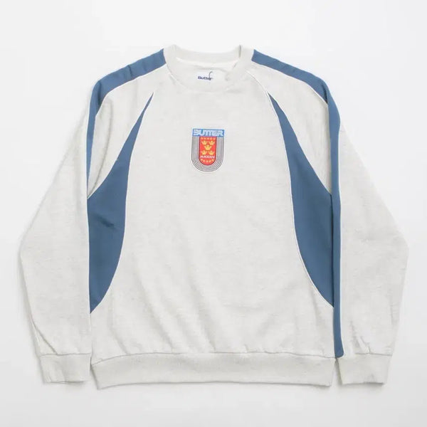 [BUNJANG] Butter Goods Crown Sweatshirt - White/Blue, Size L / [새상품]버터굿즈 크라운 맨투맨 스웻셔츠 L