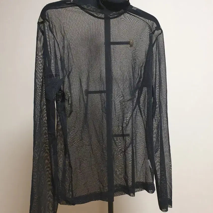 [BUNJANG] Katia Ricciarelli Women's Black Mesh Turtleneck Long Sleeve Top (Free Size) / (새상품)블랙 여성 시스루 폴라 긴팔티 free size