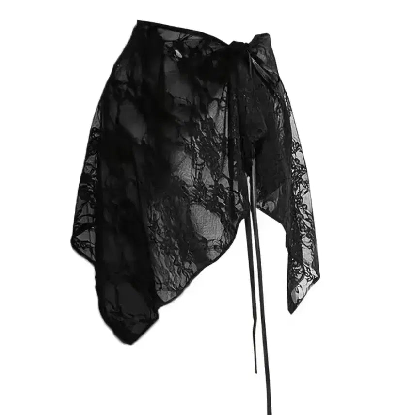 [BUNJANG] Black Layered Wrap Skirt / 블랙 레이어드 랩스커트(새상품)