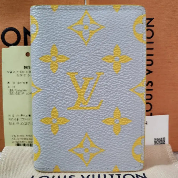 [BUNJANG] Louis Vuitton Monogram Organizer Card Holder Grey Yellow / [신형/풀구성] 루이비통 모노그램 오거나이저 카드지갑 그레이 옐로우