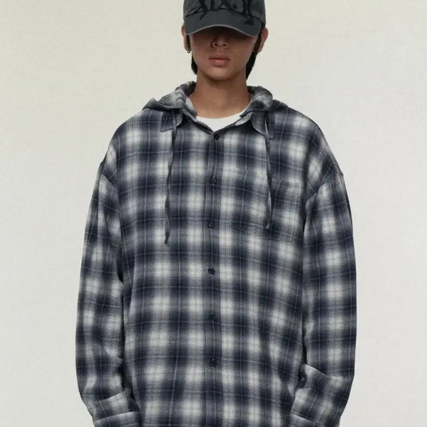 [BUNJANG] IDONTWANNABEYOUANYMORE Checkered Hoodie Shirt / 아이돈워너셀 체크후드 셔츠