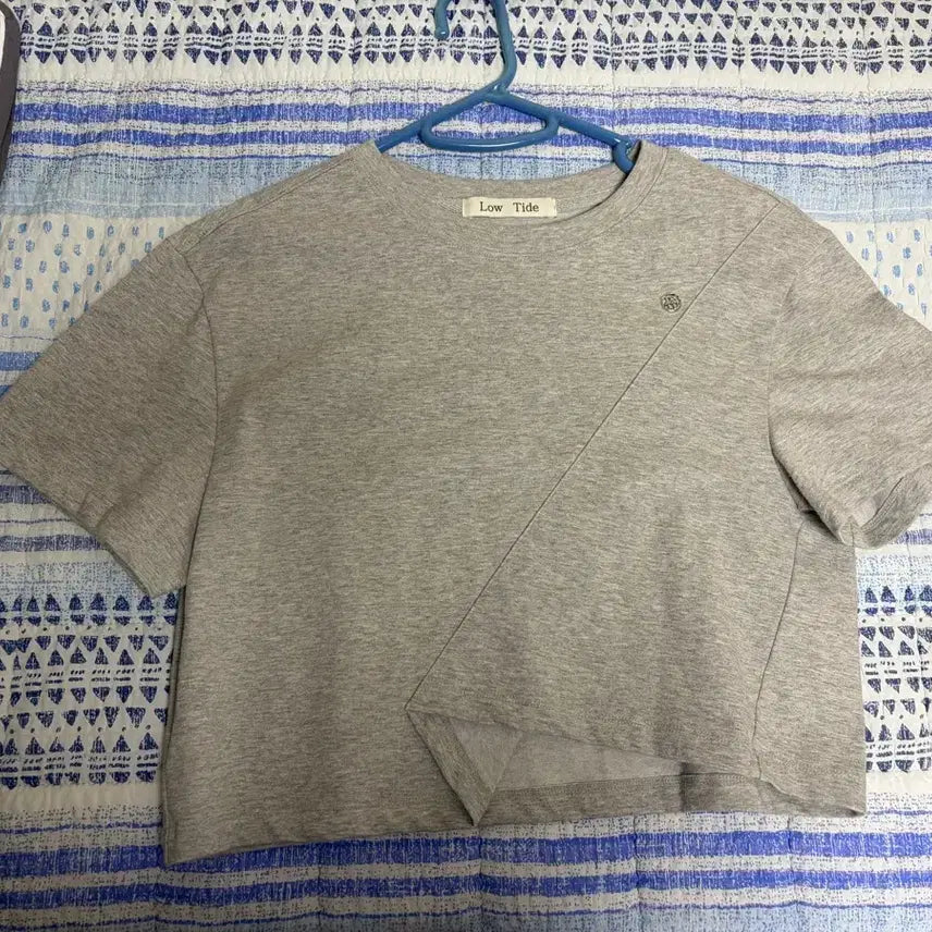 [BUNJANG] Low Tide Grey Cropped Short Sleeve T-Shirt / Low Tide 그레이 크롭 반팔