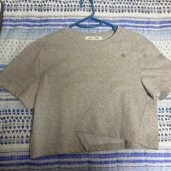 [BUNJANG] Low Tide Grey Cropped Short Sleeve T-Shirt / Low Tide 그레이 크롭 반팔