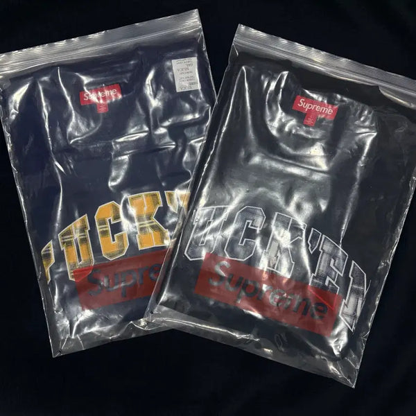 [BUNJANG] Supreme Puckered Plaid Short Sleeve Top T-Shirt Navy/Black XL / 슈프림 퍽 음 플레이드 숏슬리브 탑 티셔츠 네이비,블랙 XL-26SS