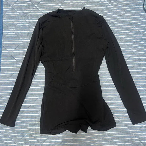 [BUNJANG] Attu Luna Stripe Bodysuit L Rash Guard Zip-up / 아뜨와 루나 스트라이프 바디수트 L 래쉬가드 집업 새상품