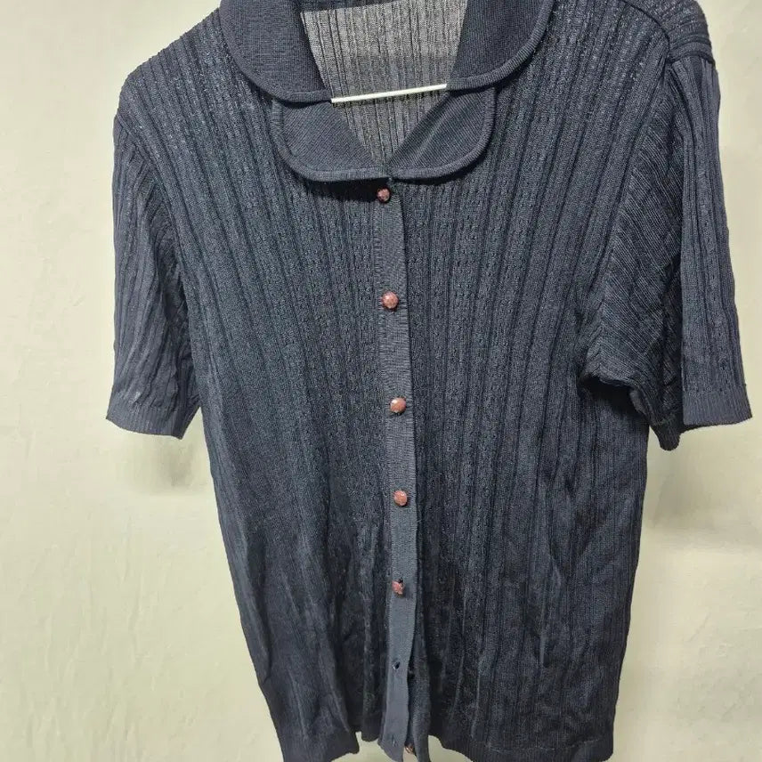 [BUNJANG] Round Collar Short Sleeve Knit Cardigan Navy / 라운드 칼라 반팔 니트 가디건 네이비 외 여러개 개당