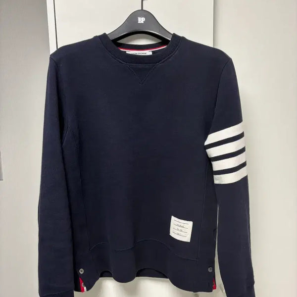 [BUNJANG] Thom Browne Navy Sweatshirt Size 2 / 톰브라운 맨투맨 2사이즈 사선완장 판매