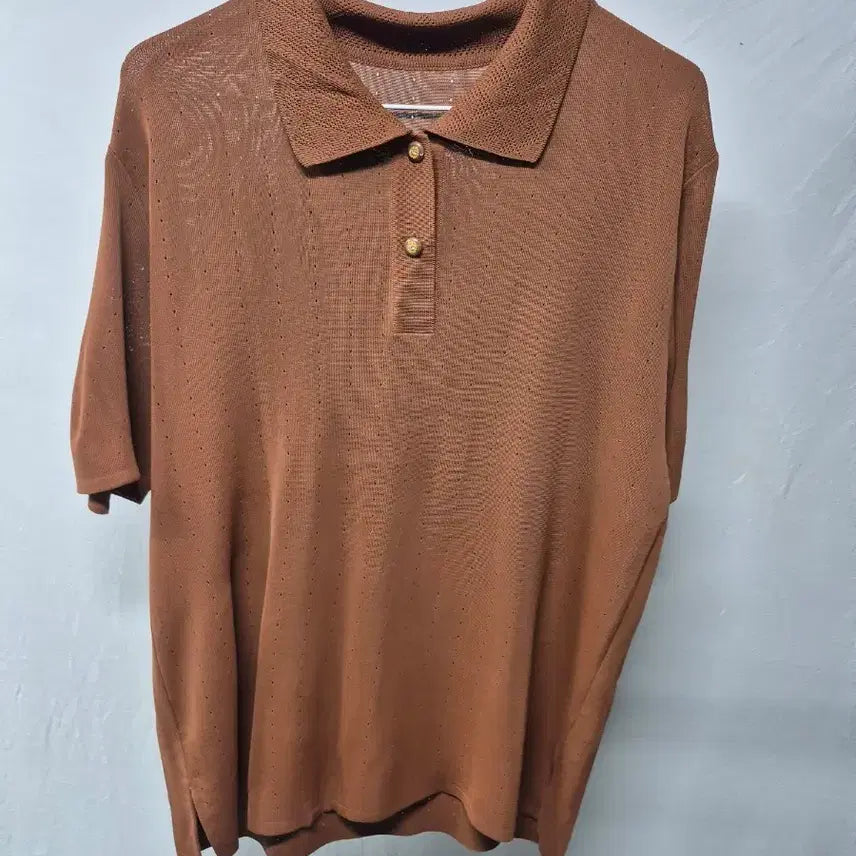 [BUNJANG] Brown Knit Short-Sleeve Polo Shirt (Size 100) / 브라운 컬러 니트 반팔 카라티100 외 여러개 개당