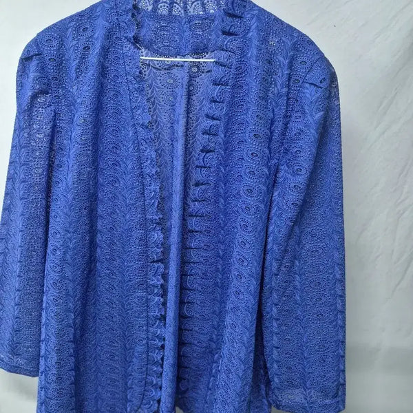[BUNJANG] Blue Lace Long Cardigan Jacket / 블루 레이스 롱 가디건 자켓L 외 자겟 개당