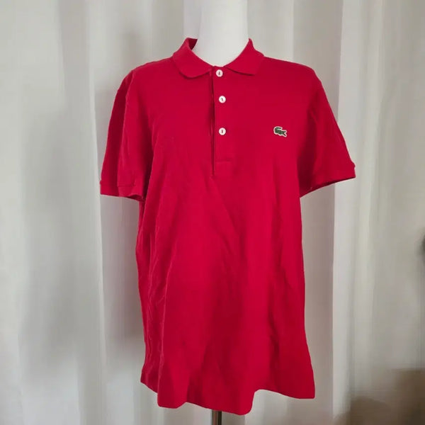 [BUNJANG] Lacoste Red Short Sleeve Polo Shirt / 라코스테 레드 카라티 반팔티
