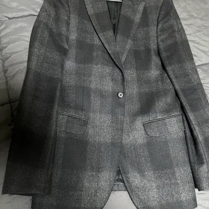 [BUNJANG] Alexander McQueen Black Check Blazer Jacket / 알렉산더 맥퀸 / 새상품 체크 블레이져 자켓 블랙 / 48