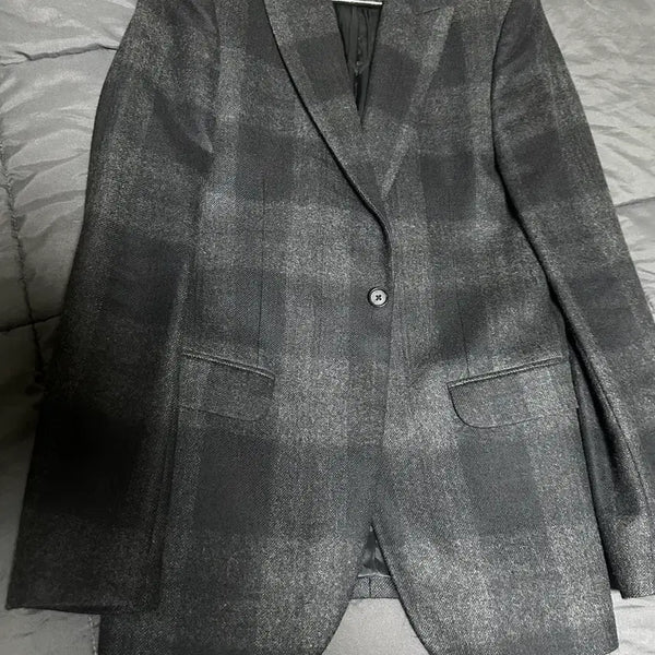 [BUNJANG] Alexander McQueen Black Check Blazer Jacket / 알렉산더 맥퀸 / 새상품 체크 블레이져 자켓 블랙 / 48