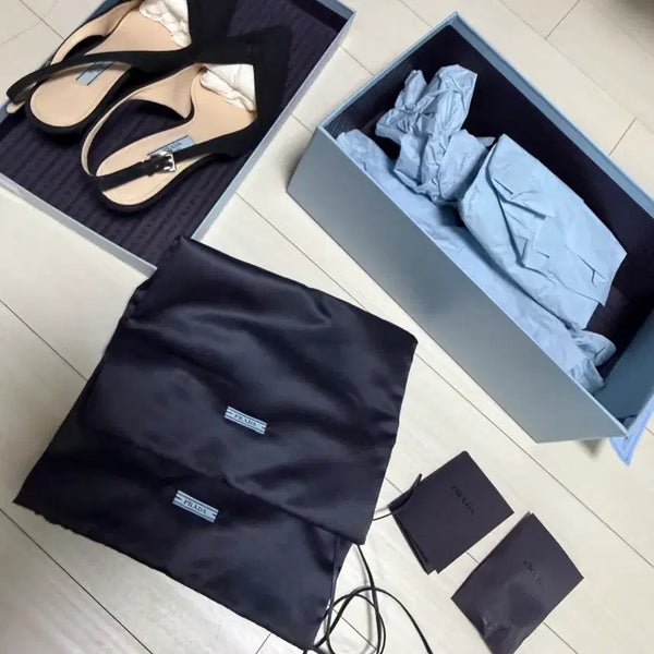 [BUNJANG] Prada Suede Slingback Shoes Black 35.5 / 프라다 스웨이드 슬링백 슈즈 /블랙/35.5