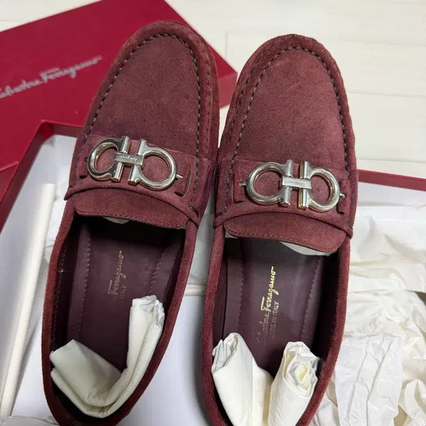 [BUNJANG] Salvatore Ferragamo Women's Berra Driving Shoes / 페라가모 여성 berra 드라이빙 슈즈 와인 5.5D