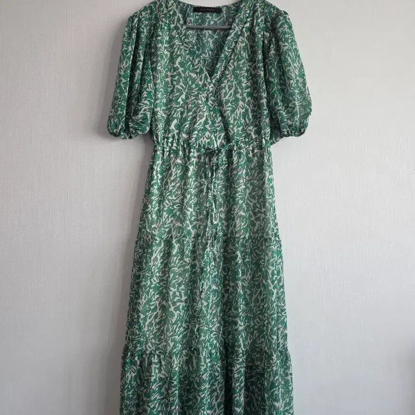 [BUNJANG] Collcos Green Chiffon Long Dress / collncos그린쉬폰롱원피스