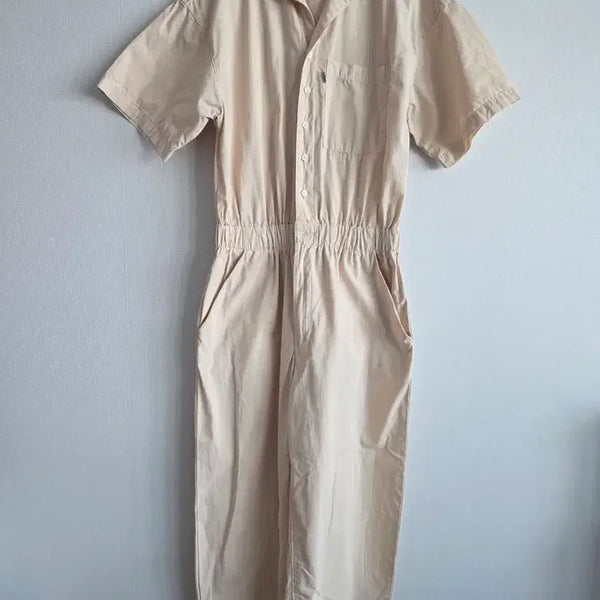 [BUNJANG] Levi's Beige Short-Sleeve Jumpsuit / 리바이스 베이지 반팔 점프수트
