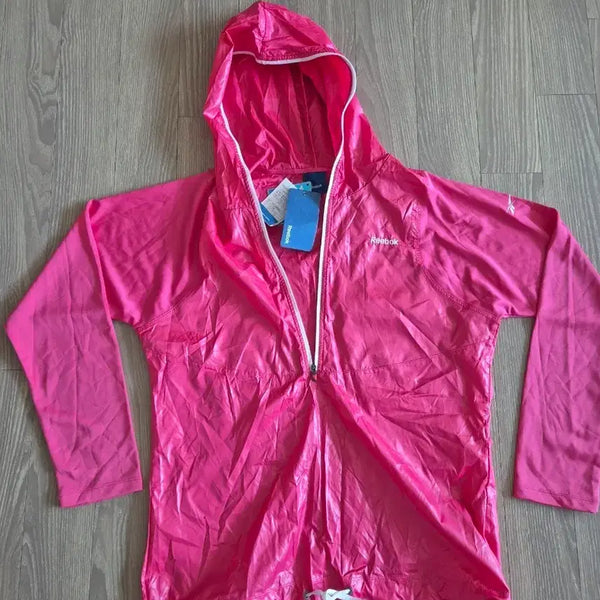 [BUNJANG] Reebok Pink Hooded Windbreaker New / 리복 핑크색 후드 바람막이 새상품