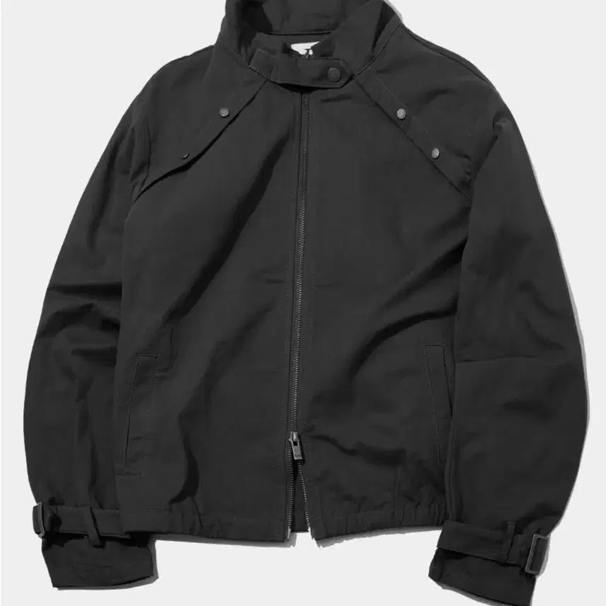 [BUNJANG] Place Studio High Neck Standard Strap Buckle Point Blouson Zip-up Jacket / 플레이스 스튜디오 하이넥 스탠다드 스트랩 비조 포인트 블루종 집업 자켓