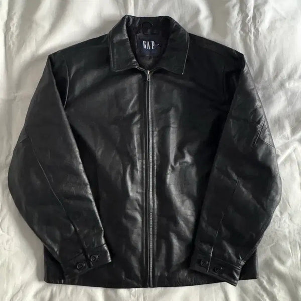 [BUNJANG] Old Gap Single Zip Leather Jacket L / [L] 올드갭 싱글 집업 레더 자켓