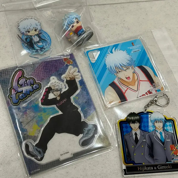 [BUNJANG] Gintama Gintoki Mini Figure Acrylic Stand Keyring Bundle Set / 일괄) 은혼 긴토키 미니 피규어 아크릴 스탠드 키링