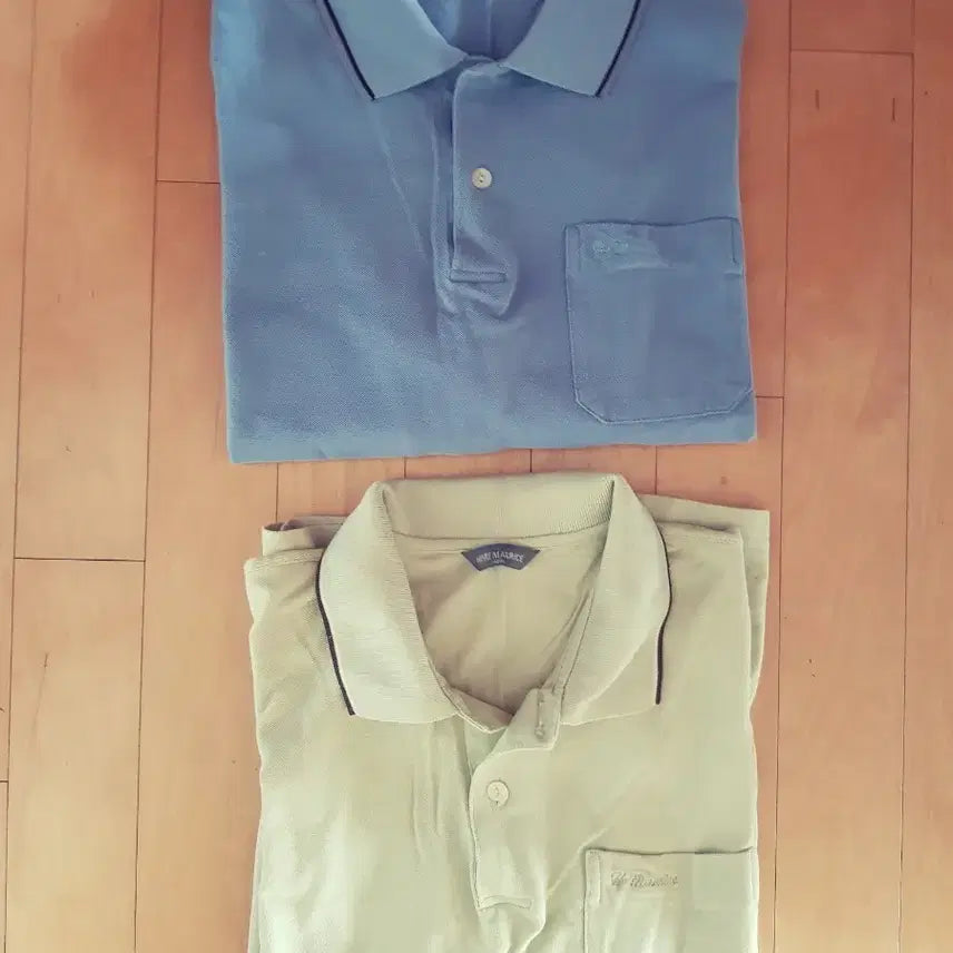 [BUNJANG] Men's Long Sleeve Polo Shirt Set / 헨리마우리스 남성 긴팔 카라 티 2종 세트 105