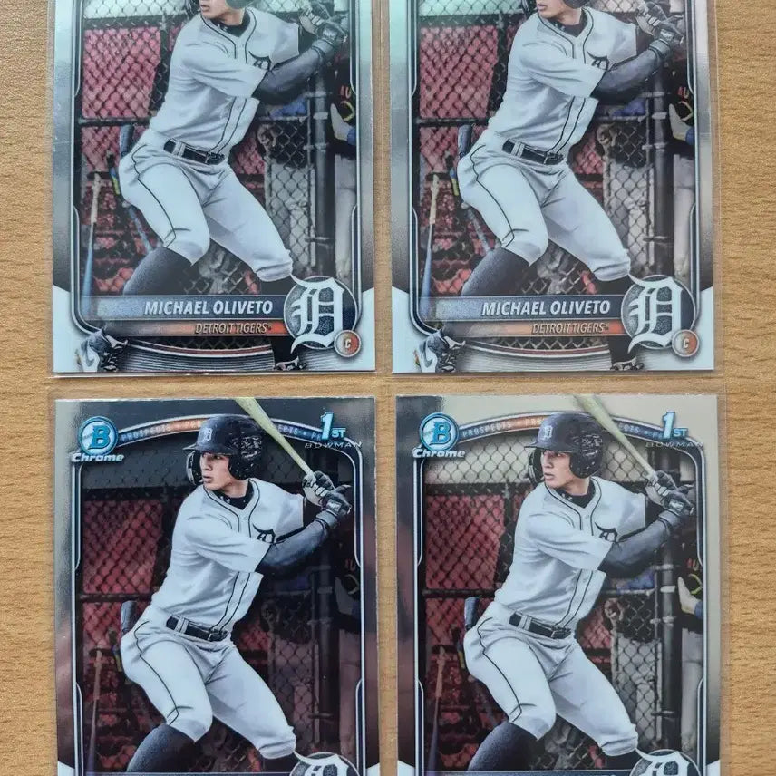 [BUNJANG] MLB Michael Oliveto 2025 Bowman Draft Detroit Tigers First Edition Trading Card Lot (4 Cards) / MLB 2025 바우만 드래프트 디트로이트 마이클 올리베토 퍼스트 4장랏