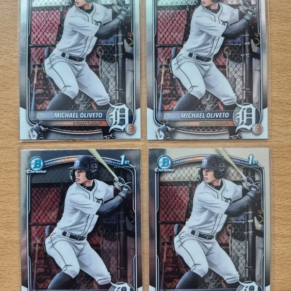 [BUNJANG] MLB Michael Oliveto 2025 Bowman Draft Detroit Tigers First Edition Trading Card Lot (4 Cards) / MLB 2025 바우만 드래프트 디트로이트 마이클 올리베토 퍼스트 4장랏
