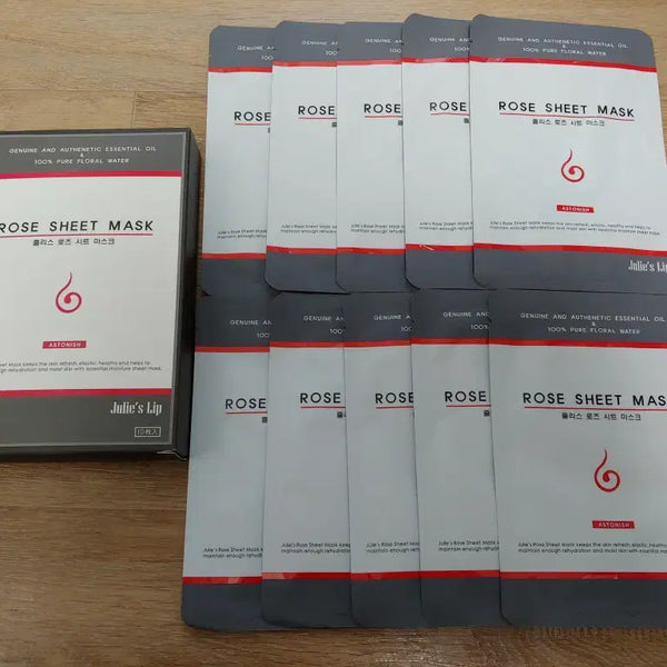 [BUNJANG] Julyslip Julys Rose Sheet Mask Pack (10 Sheets) / 줄리스립 줄리스 로즈 시트 마스크팩 10매 미개봉 새제품